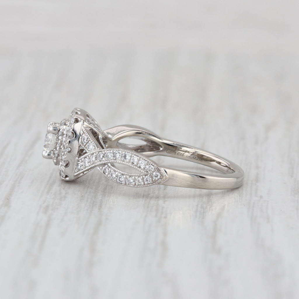 Neil Lane 0.37ctw Diamond Halo Engagement Ring 14k White Gold Size 6.75