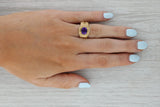 1.50ct Oval Amethyst Solitaire Ring Brushed 18k Yellow Gold Ming's Size 6.25