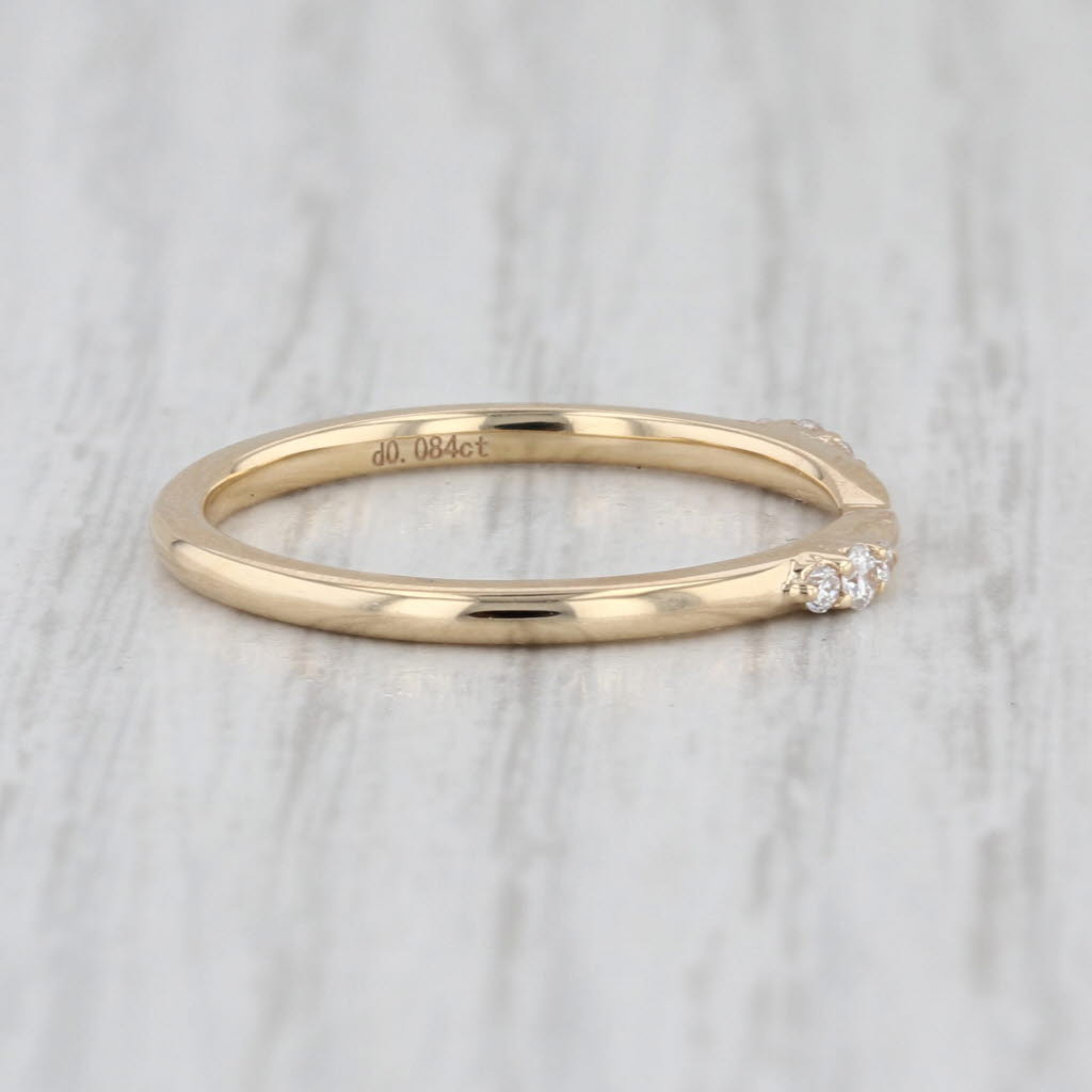 New 0.08ctw Lab Grown Diamond Wedding Band 14k Gold Stackable Ring Size 6.5