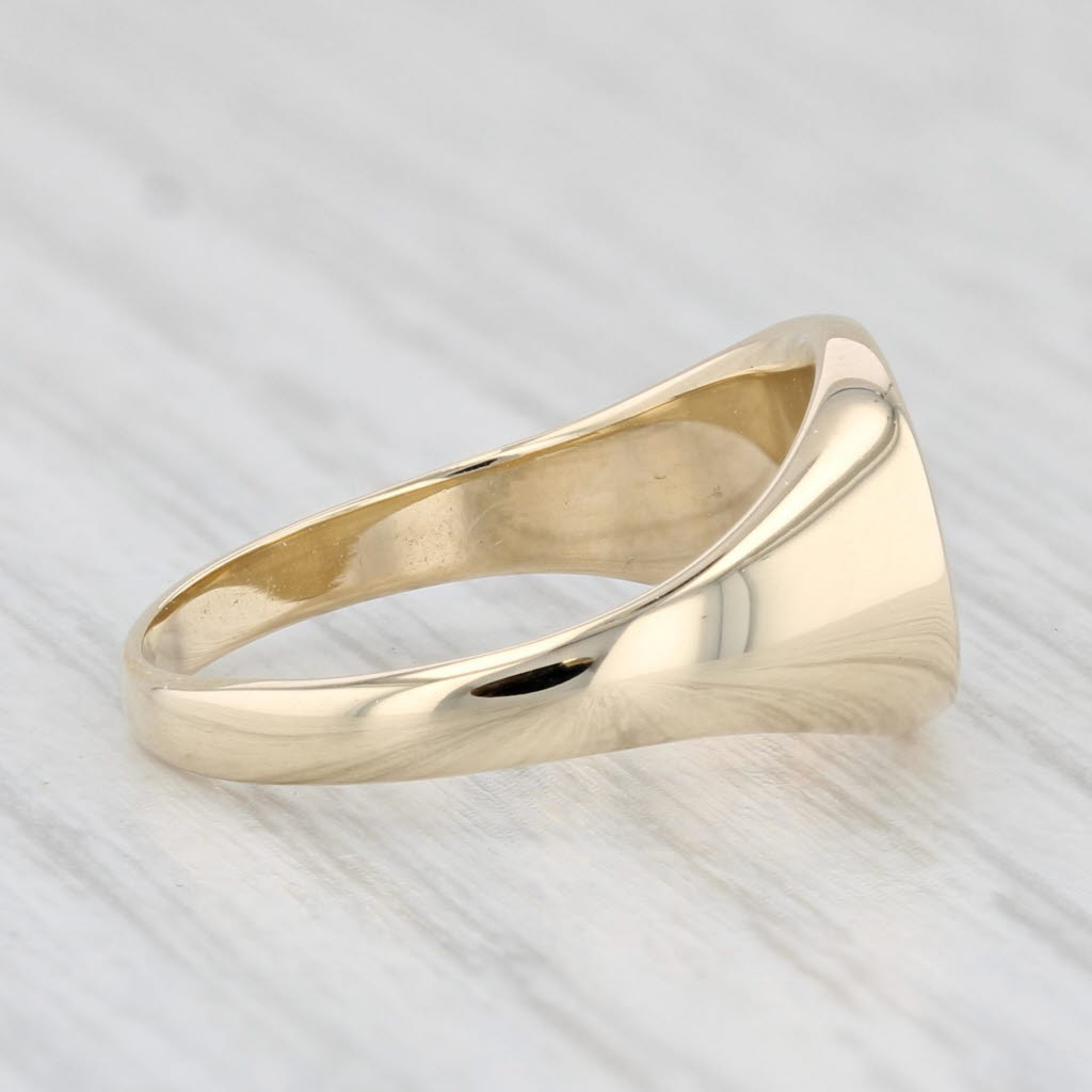Light Gray Vintage Engravable Signet Ring 10k Yellow Gold Size 4.75 PSCo