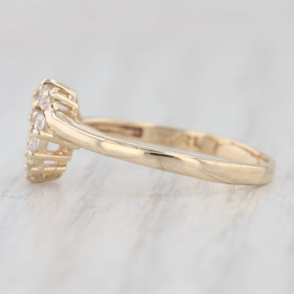 Cubic Zirconia Open Heart Ring 10k Yellow Gold Size 6.75