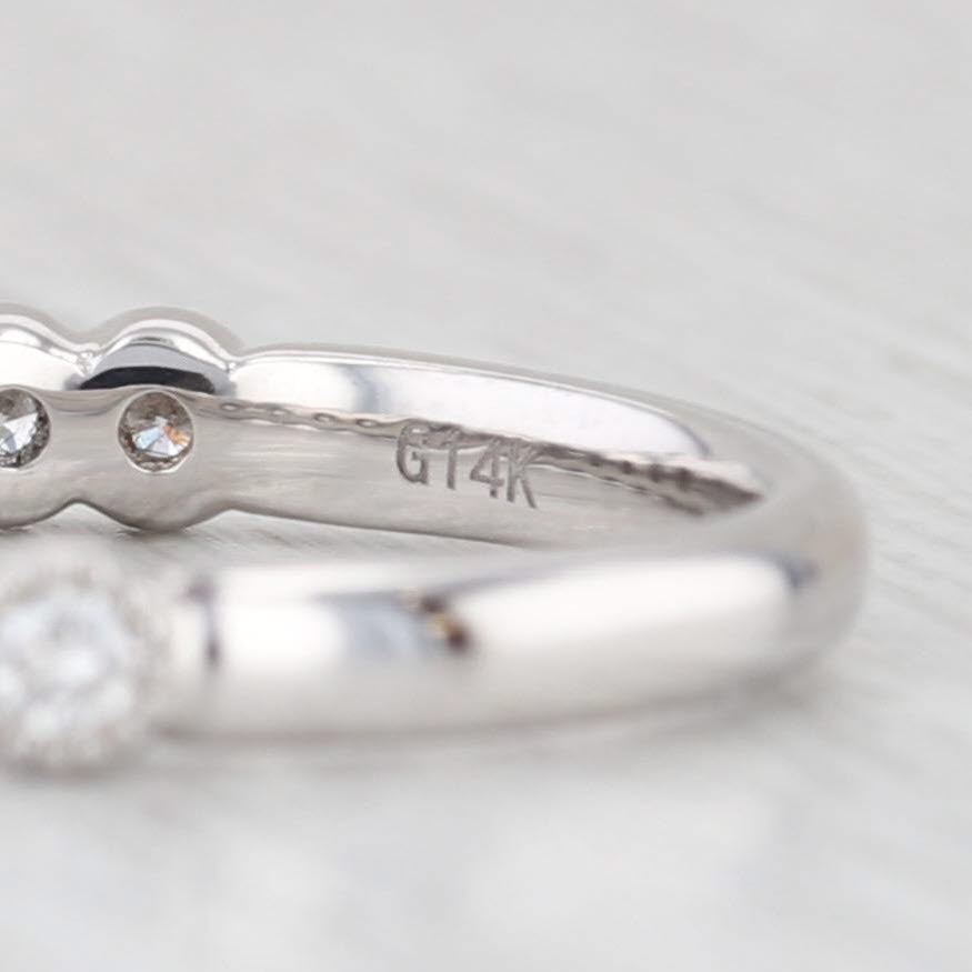 Light Gray New 0.54ctw Diamond Wedding Band 14k White Gold Stackable Anniversary Ring 6.5