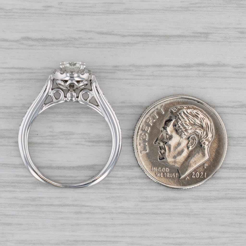 Gray 0.83ctw The Leo Diamond Engagement Ring Round Halo 14k White Gold Size 4.75