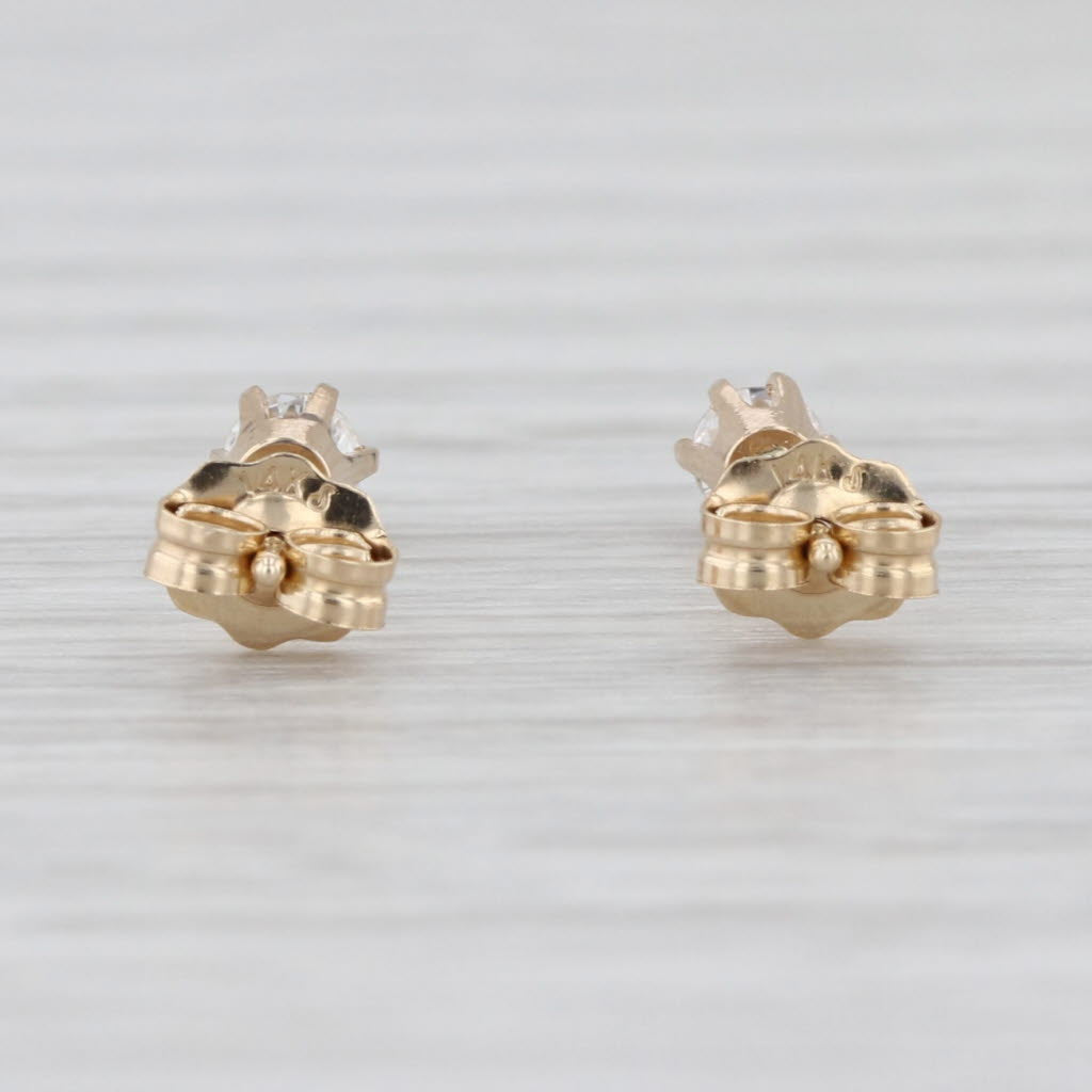 0.19ctw Round Solitaire Diamond Stud Earrings 14k Yellow Gold Studs