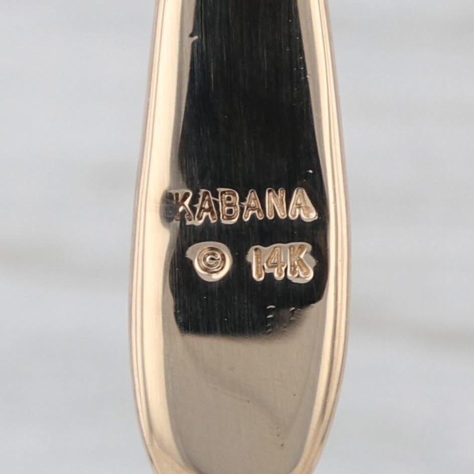 Kabana Oyster Shell Teardrop Dangle Earrings 14k Yellow Gold Drops