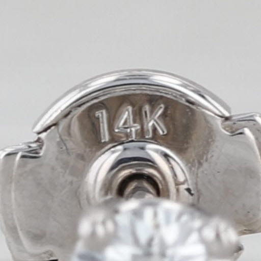 0.50ctw Round Solitaire Diamond Stud Earrings 14k White Gold Clutch Backs Studs