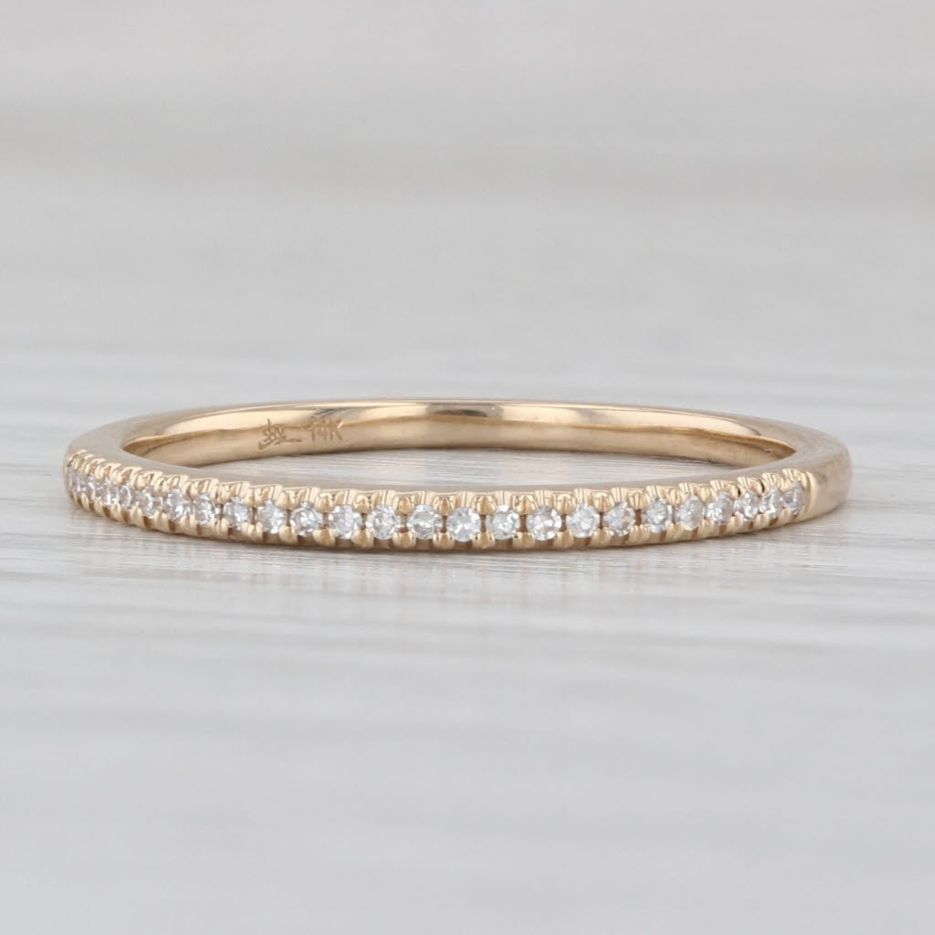 Diamond Wedding Band 14k Yellow Gold Size 7.25 Stackable Ring Shy Creations