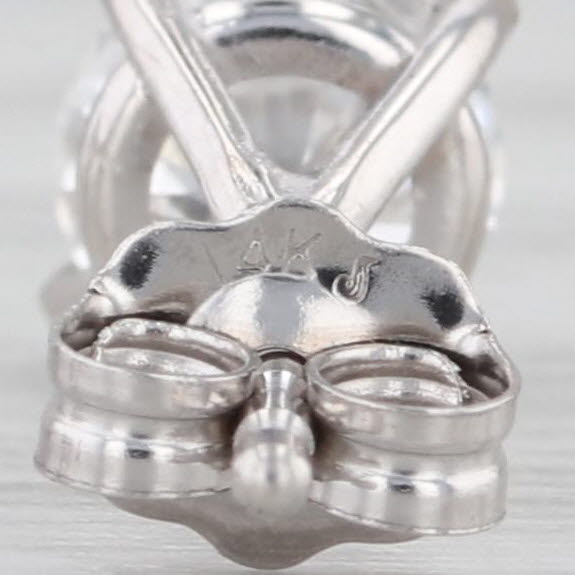 New 1.07ctw Round Lab Created Diamond Stud Earrings 14k White Gold E VS1 Studs
