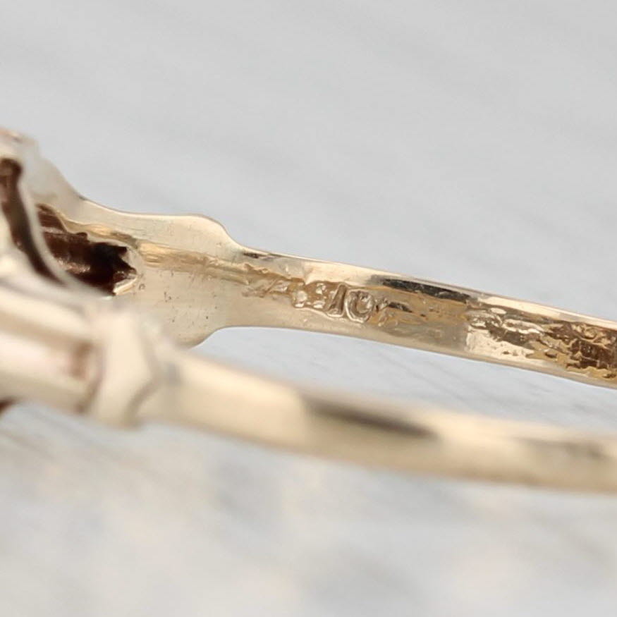 Light Gray Vintage Diamond Solitaire Ring 10k Yellow Gold Size 7