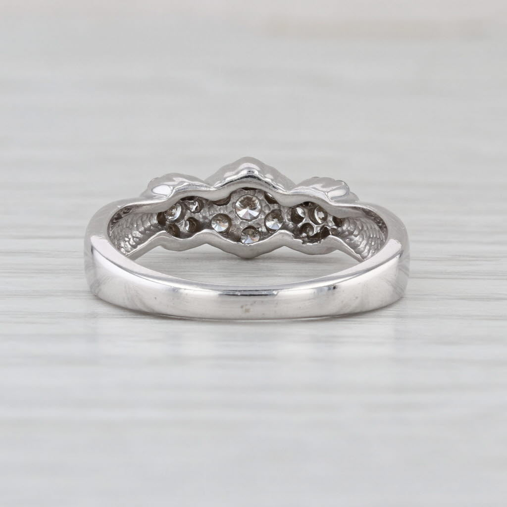0.55ctw Diamond Cluster Ring 14k White Gold Size 7.25 Engagement