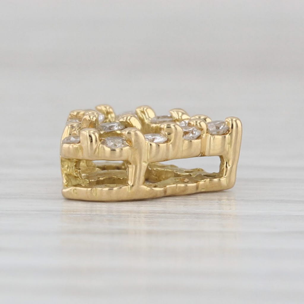 Small 0.22ctw Diamond Heart Pendant 18k Yellow Gold Floating Drop