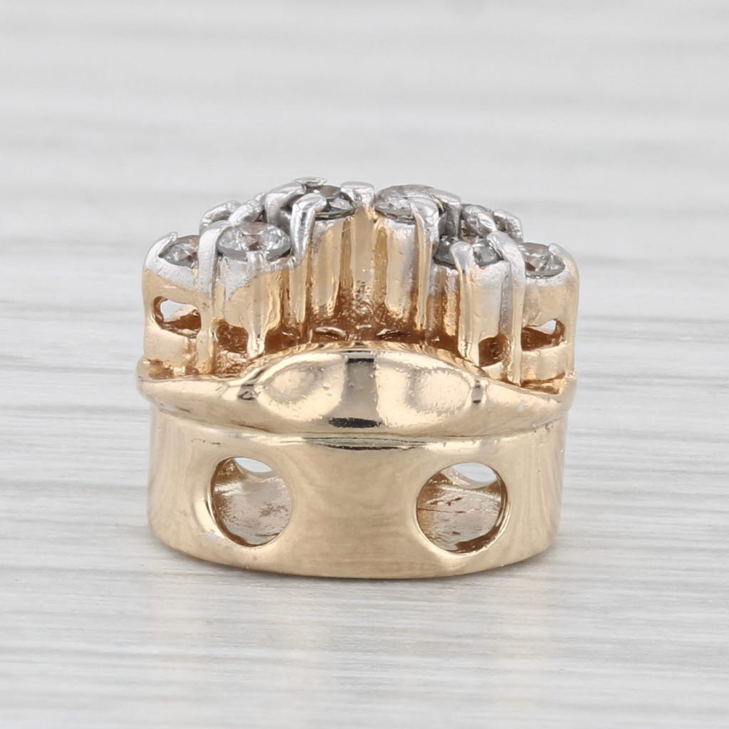Light Gray Richard Klein 0.20ctw Diamond Slide Bracelet Charm 14k Yellow Gold Vintage