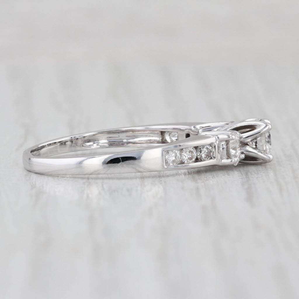 1.05ctw Round Diamond 3-Stone Engagement Ring 14k White Gold Size 9