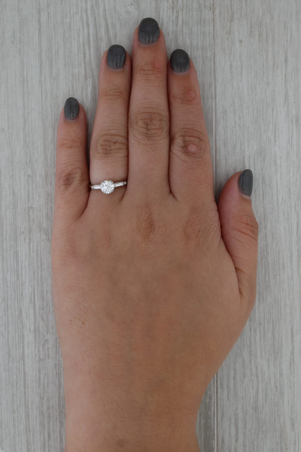 Vintage 0.88ctw VS2 Transitional Round Diamond Engagement Ring Platinum Sz 6.25