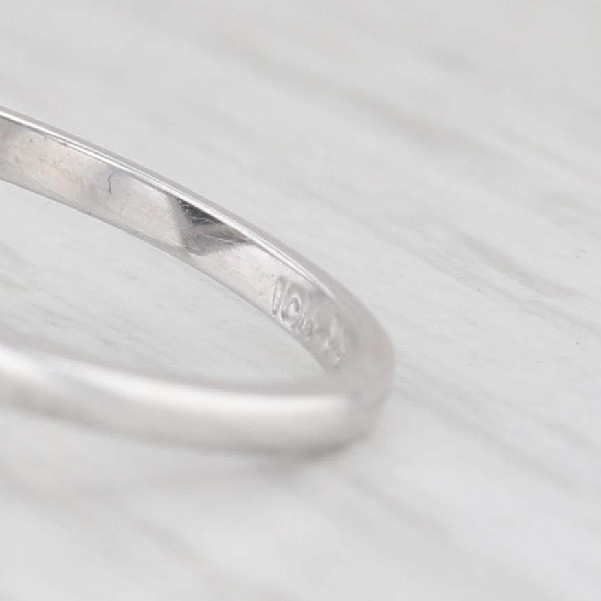 Light Gray Vintage Onyx Heart Diamond Signet Ring 10k White Gold Size 7.25