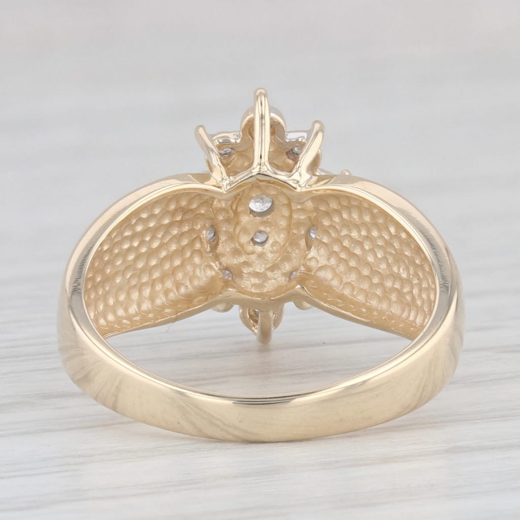 Light Gray Diamond Cluster Ring 10k Yellow Gold Size 5.75