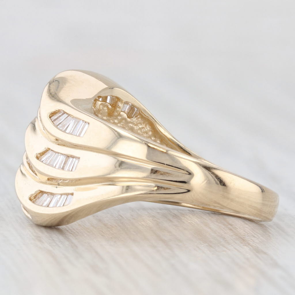 Light Gray 1ctw Diamond contoured Multiband Ring 14k Yellow Gold Size 6.25