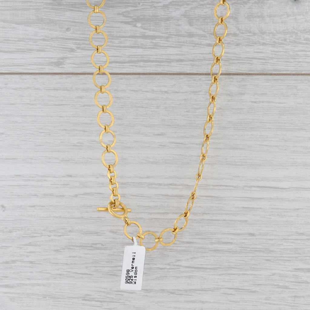 New Nina Wynn Turquoise Statement Necklace Sterling Gold Vermeil 20"