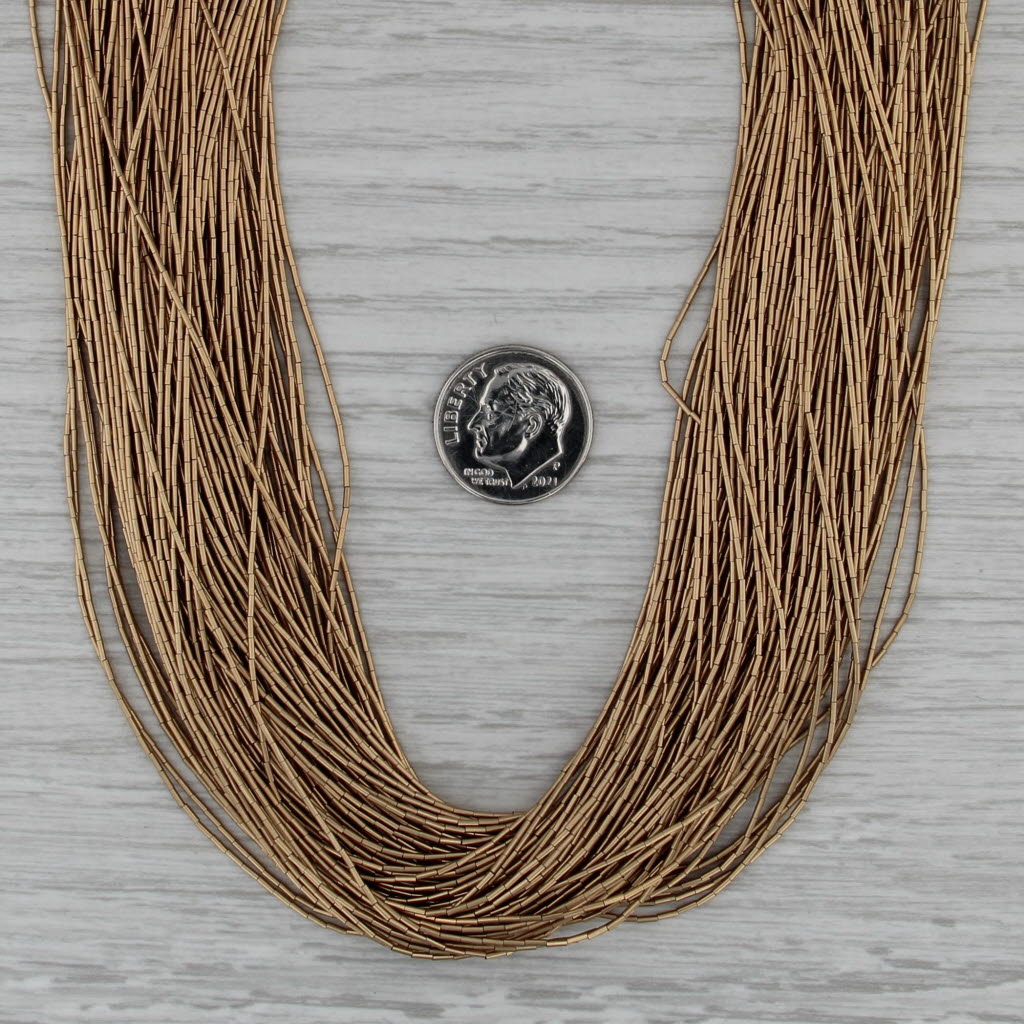 100 Strand Liquid Necklace Heishi Bead Native American 12k Gold Filled 19.75"