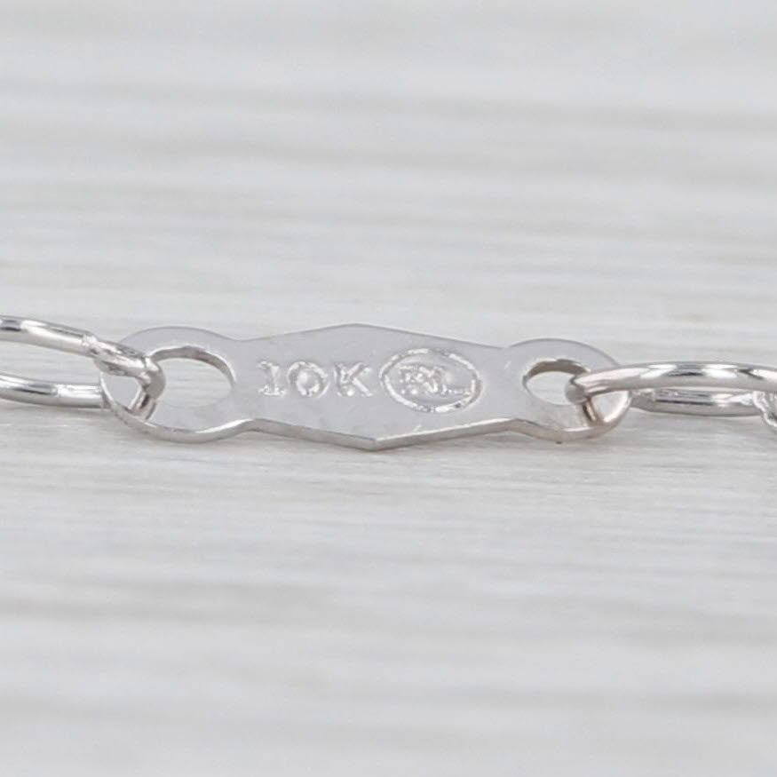 Rope Chain Necklace 10k White Gold 18" 0.6mm