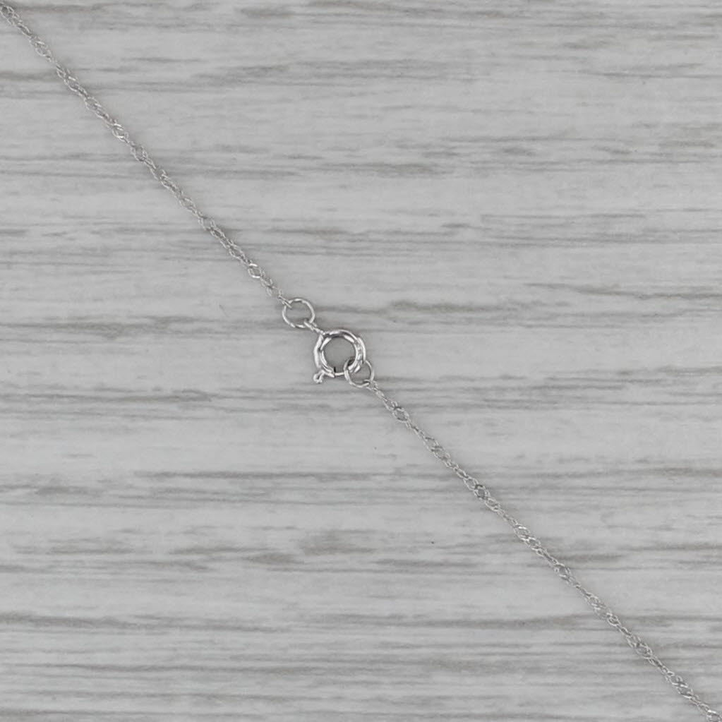 New Diamond Sailboat Pendant Necklace 14k White Gold 18" Singapore Chain