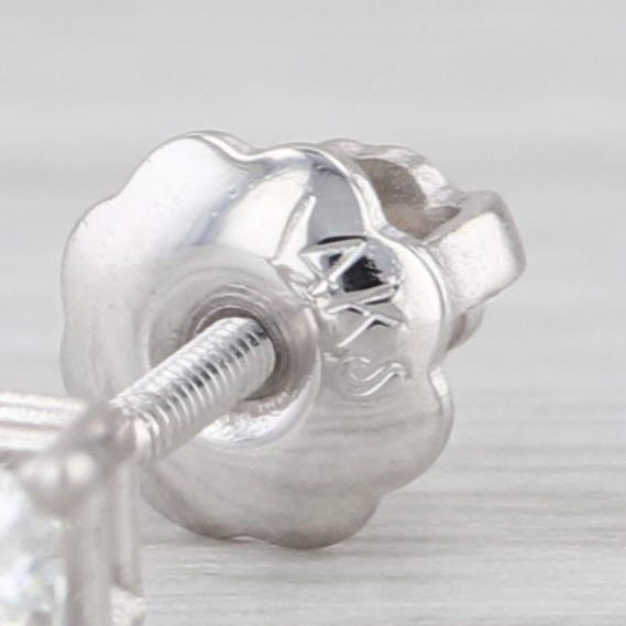 0.28ctw Princess Diamond Solitaire Stud Earrings 14k White Gold Studs