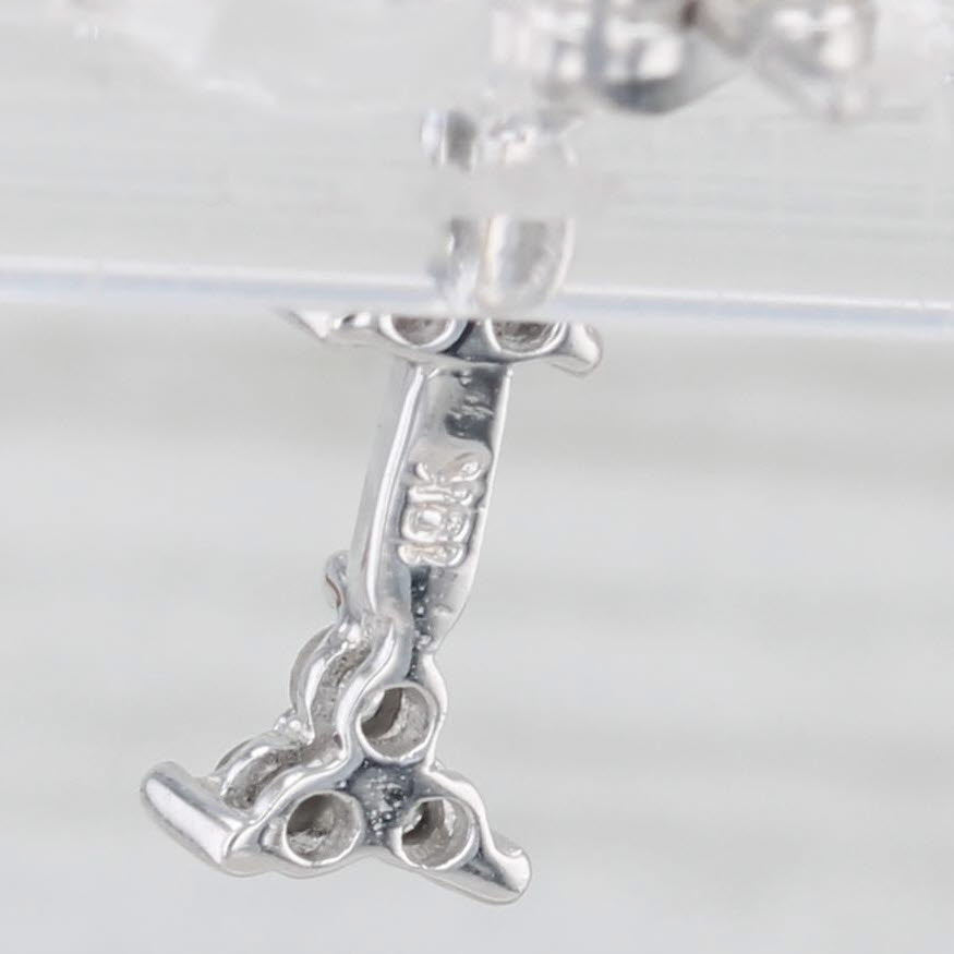 Light Gray 0.26ctw Diamond Journey Earrings 10k White Gold Drops