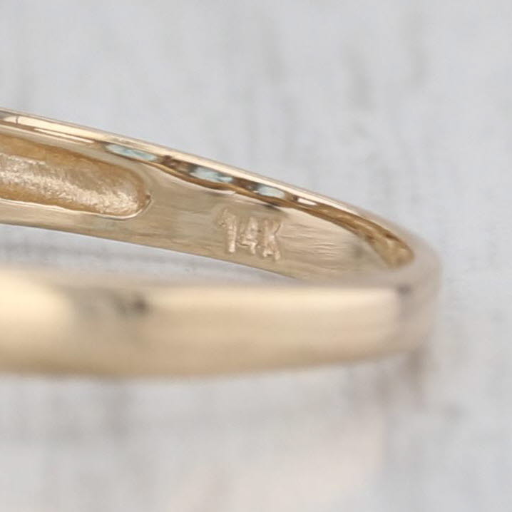 3.02ctw 3-Stone Blue Topaz Diamond Ring 14k Yellow Gold Size 9.25