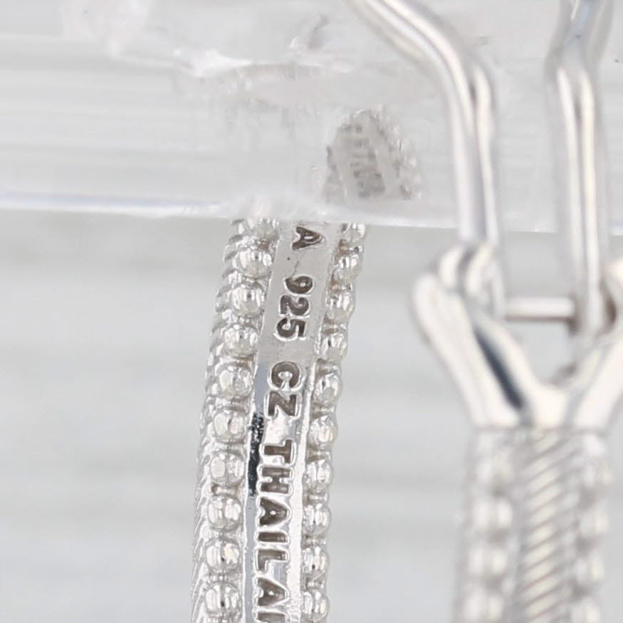 Light Gray Judith Ripka 1ctw Cubic Zirconia Inside Out Hoop Earrings Sterling Silver Hoops