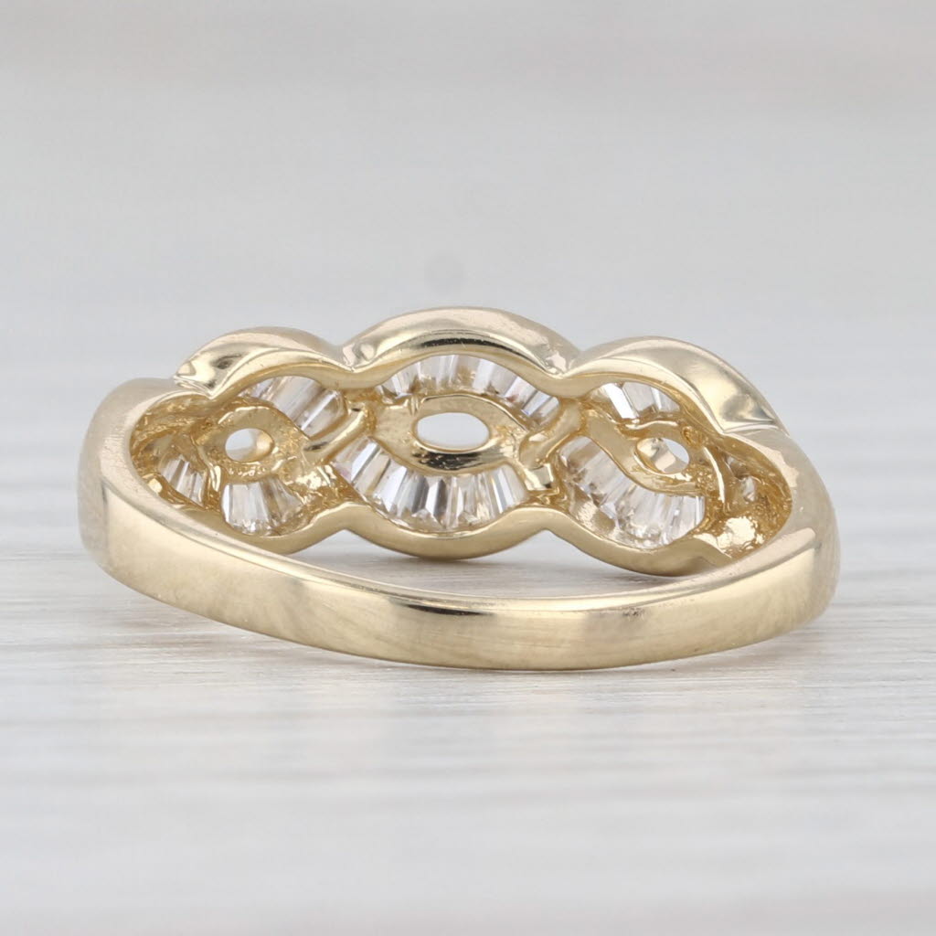 Light Gray 0.60ctw Diamond Woven Ring 14k Yellow Gold Size 6.75 Wedding Anniversary Band