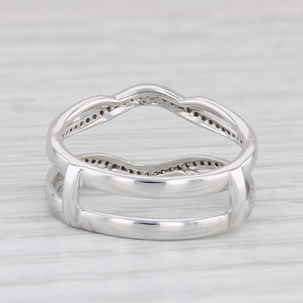 Light Gray 0.25ctw Diamond Ring Jacket Guard 10k White Gold Size 7 Wedding Bridal