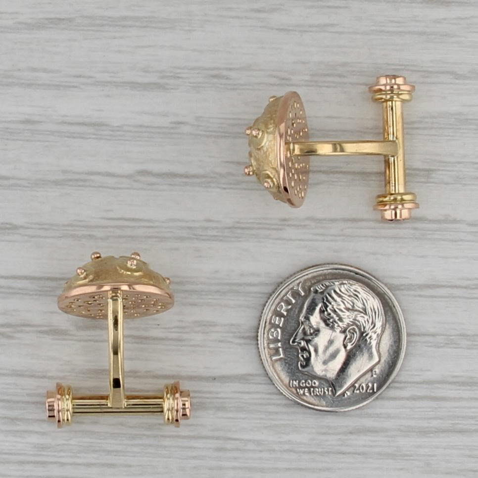 0.42ctw Diamond Sputnik Cufflinks 18k Yellow Gold Vintage Men's Accessories
