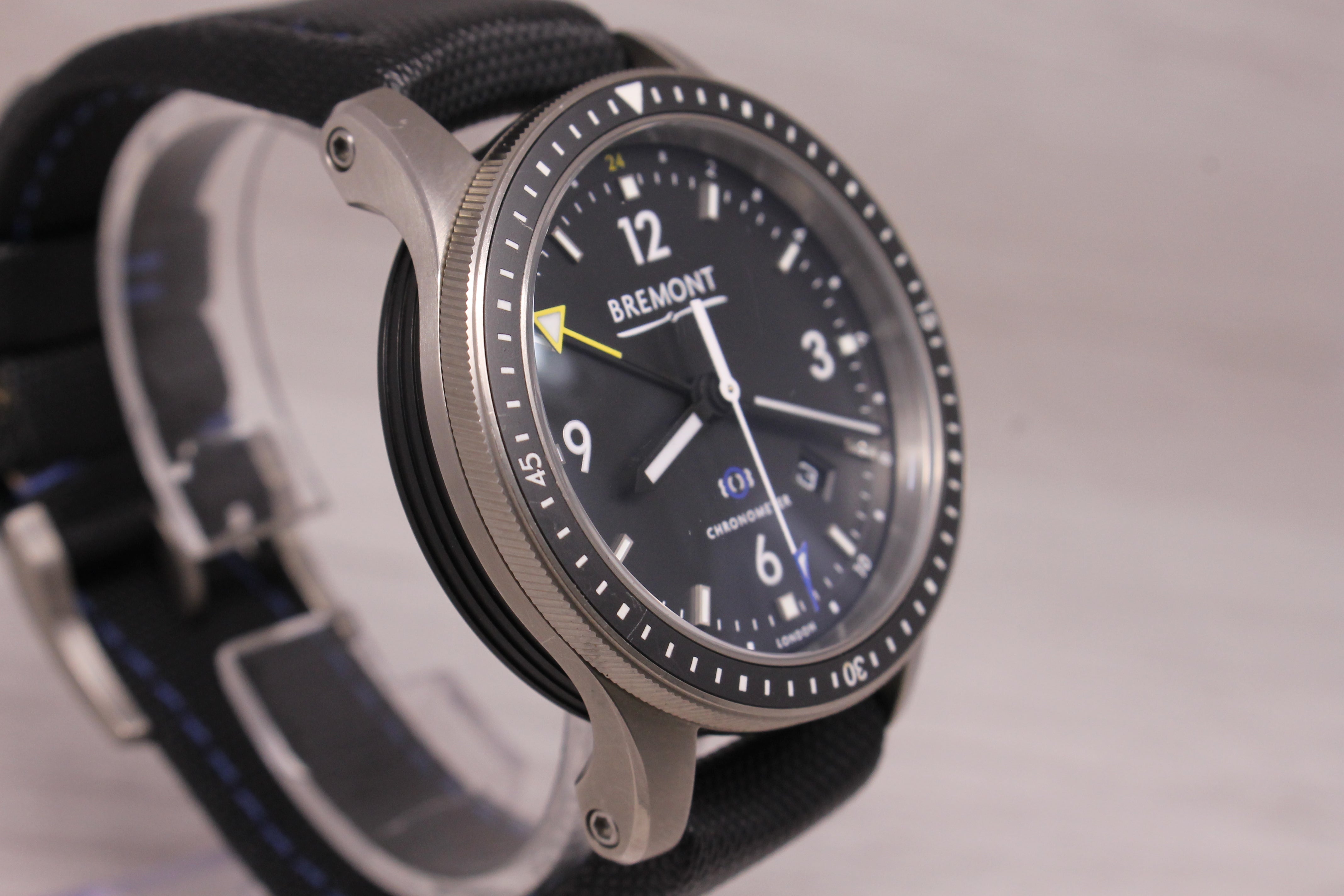Dark Gray Bremont Boeing Model 1 GMT Chronometer Mens 43mm Automatic Titanium Watch