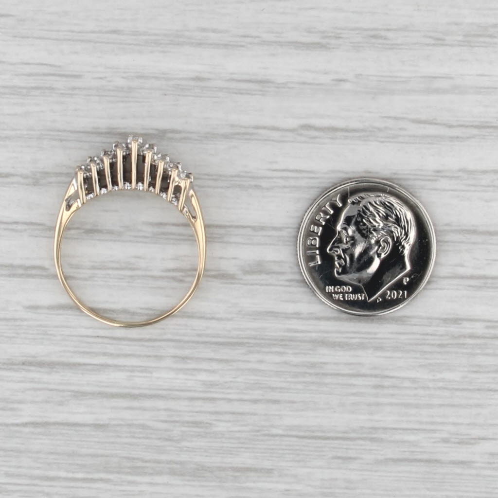 0.40ctw Diamond Rooftop Pyramid Ring 14k Yellow Gold Stackable Size 7