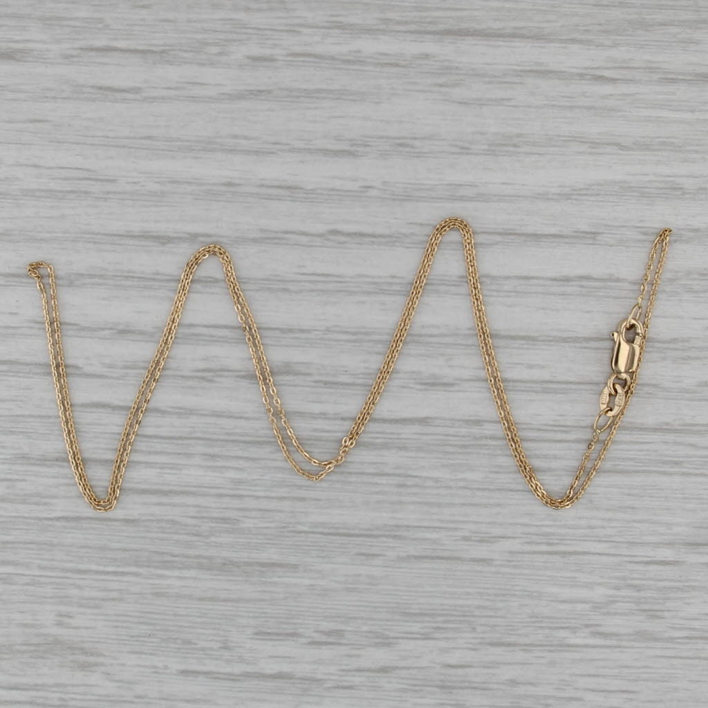 18" 0.7mm Cable Chain Necklace 18k Yellow Gold Milor Italy