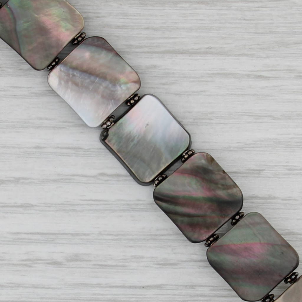 Mother of Pearl 0.65ctw Amethyst Sterling Silver 7" Statement