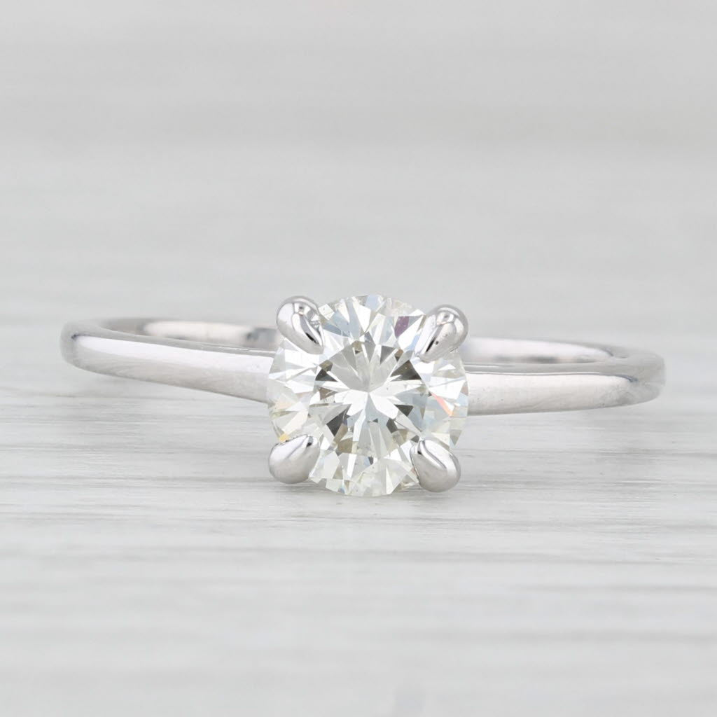 1ct Round Diamond Solitaire Engagement Ring 14k White Gold Size 7.25 GIA