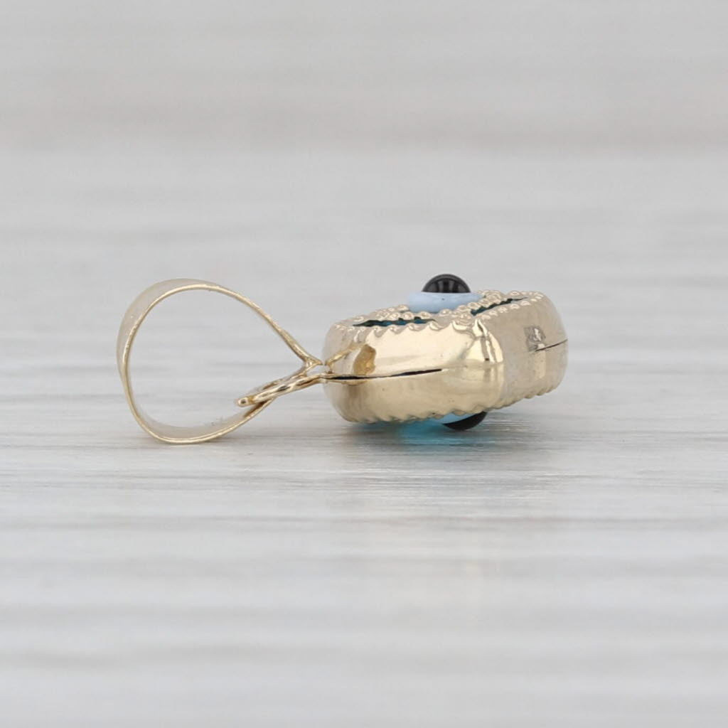 All Seeing Eye of Deity Pendant 14k Yellow Gold Small Drop Charm Talisman