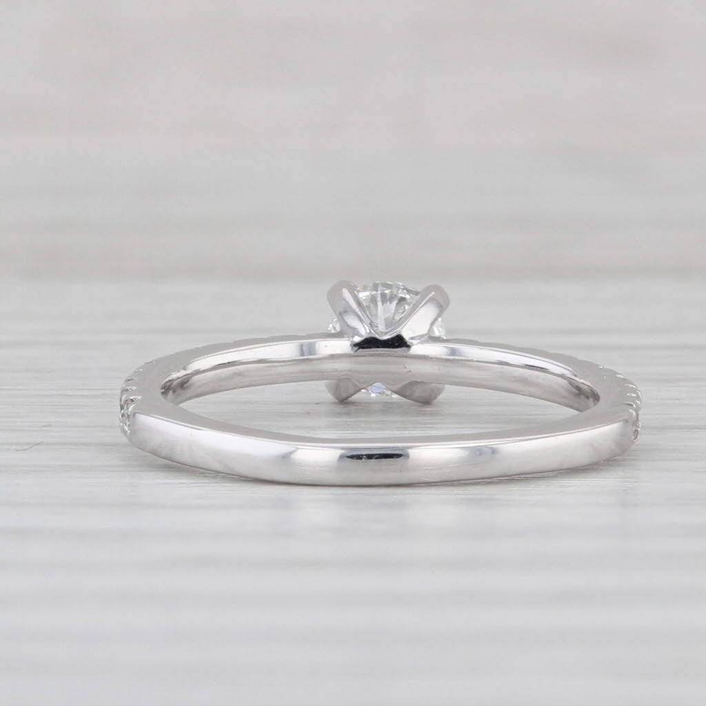 0.40ctw Round Diamond Engagement Ring 18k White Gold Small Size 3
