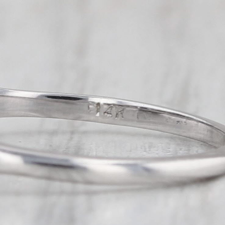 Vintage 0.13ctw Diamond Engagement Ring 14k White Gold Size 5.5