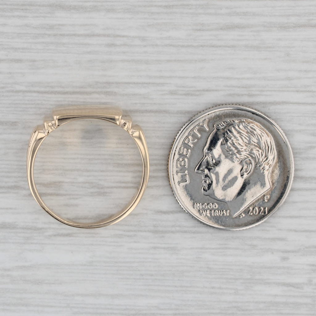 Gray Vintage Engravable Signet Ring 10k Yellow Gold Size 4.5
