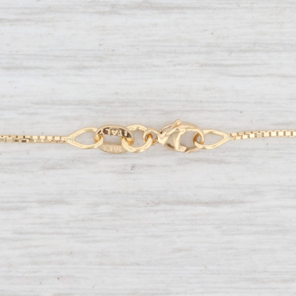 New Octava Box Chain Necklace 18k Yellow Gold 18" 0.7mm Italian