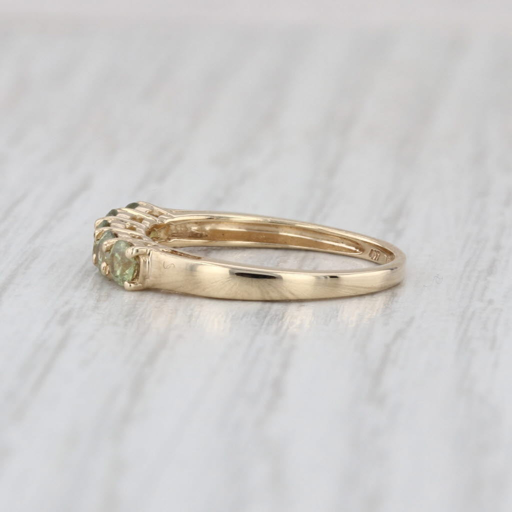 0.63ctw Demantoid Green Garnet Ring 10k Yellow Gold Size 5.25 Stackable COA