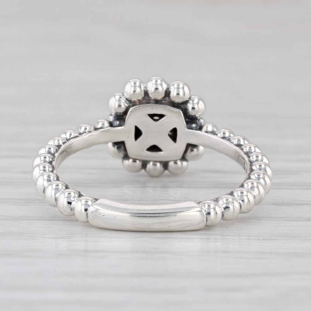 Lagos Caviar Spark Pave Diamond Ring Sterling Silver Size 7.25