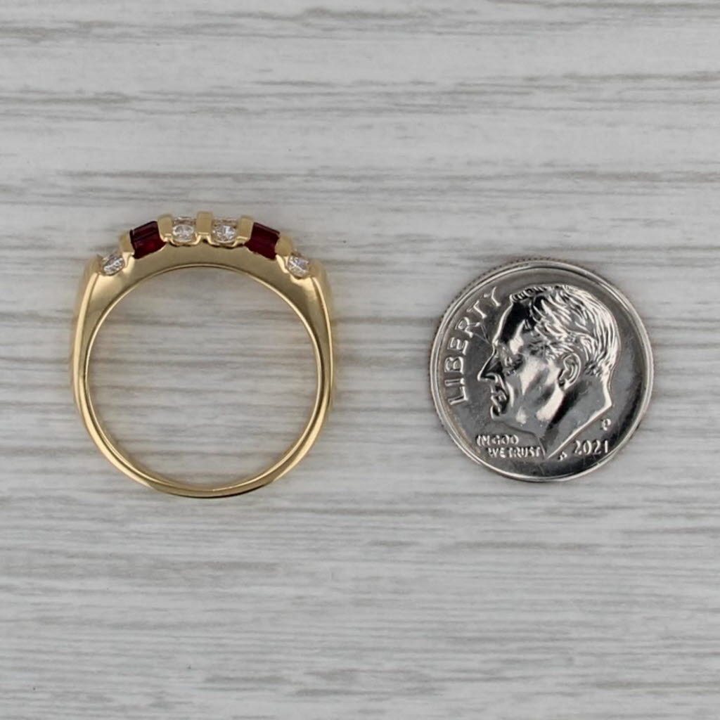 1.06ctw Ruby Diamond Ring 18k Yellow Gold Size 7.5 Stackable