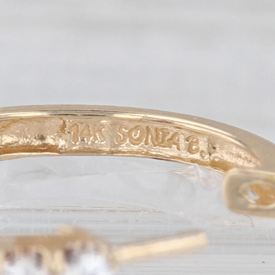 1.78ctw Diamond Hoop Earrings 14k Yellow Gold Snap Top Round Hoops