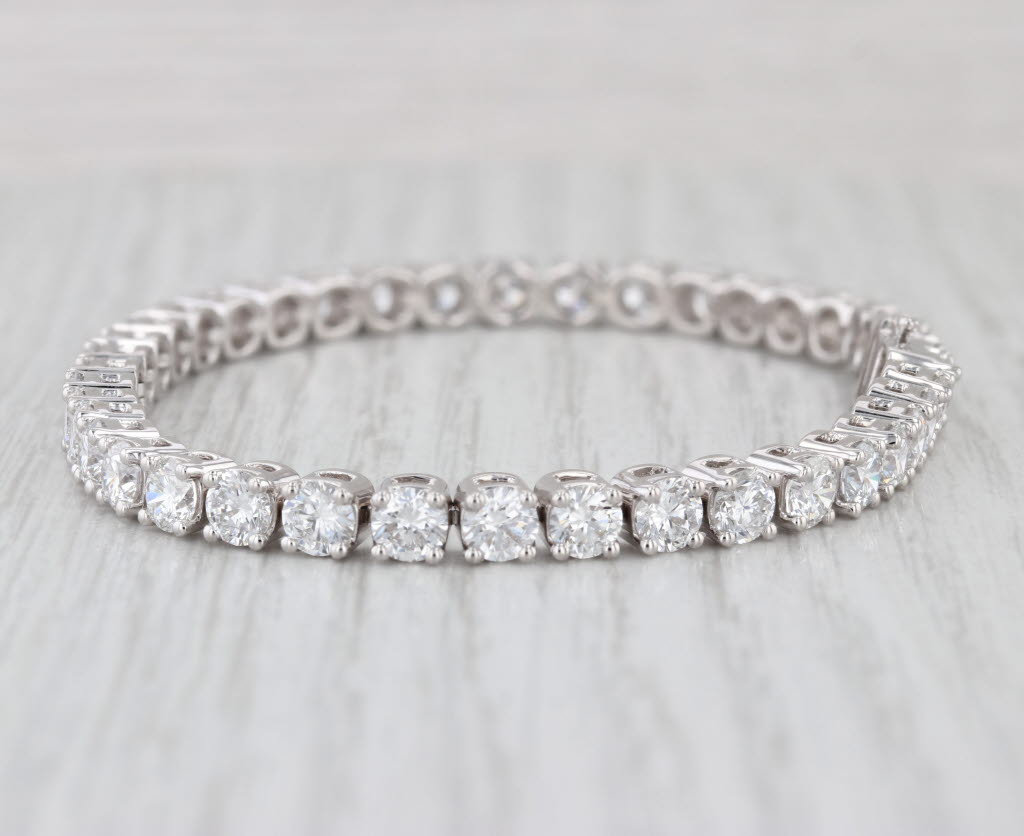 New 11.13ctw Lab Grown Diamond Tennis Bracelet 14k White Gold 6.75" 4.3mm