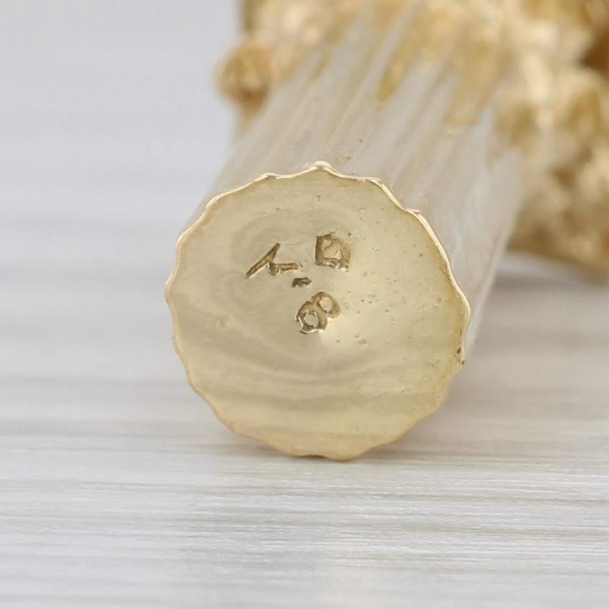 Gray Vintage Column Charm 18k Yellow Gold Souvenir Pendant