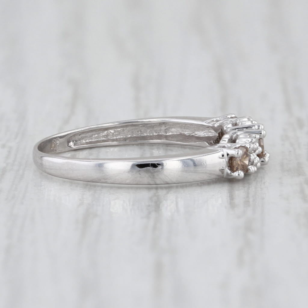 0.17ctw Diamond Stackable Ring 10k White Gold Size 5 Wedding Bridal Band