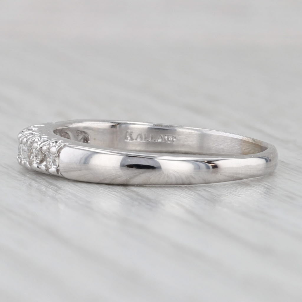 Gray 0.18ctw Diamond Wedding Band 14k White Gold Size 8.5 Stackable Anniversary